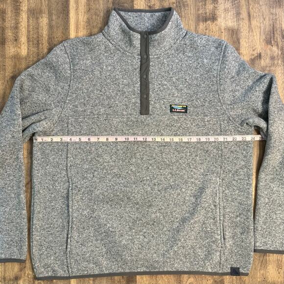 L.L.Bean Sweater Fleece Pullover Slightly Fitted Gray 298050 Men’s Large Regular - Picture 7 of 10